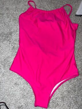 Grace Hot Pink Solid One-Piece Swim Suit for Kids